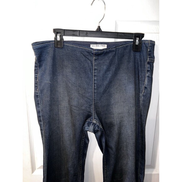 Free People We The Free Jeans Womens Sz 31 Pull On Flare Denim Pants hippy retro - Picture 2 of 8
